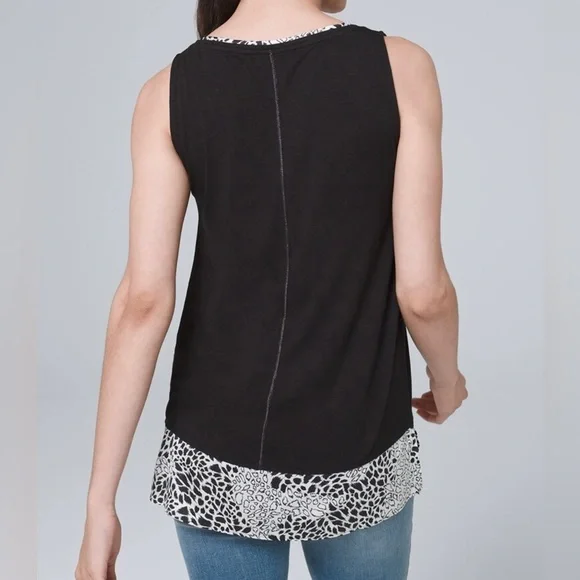 White House Black Market Woven Hem Tank Top - Size Med NWT - Picture 2 of 7